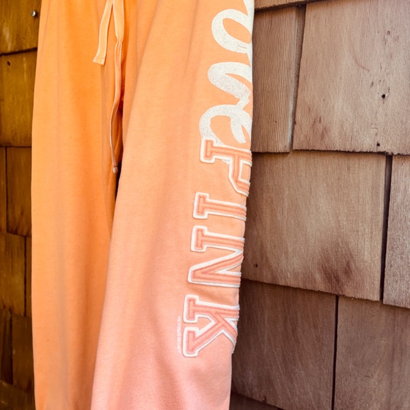 Vintage Y2K M Victoria Secret Pink Sweats Joggers Lowrise Love Pink Light Orange - Picture 6 of 12